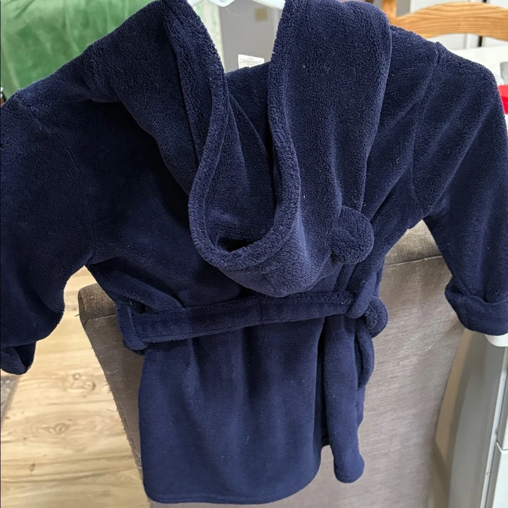 GAP Baby Plush Hooded Robe - Navy 2T